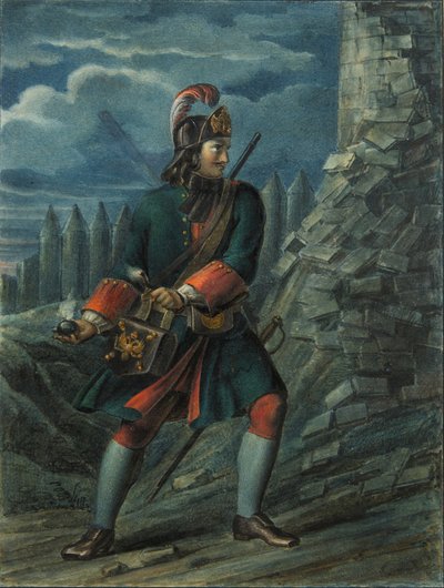 Grenadier of the Preobrazhensky Regiment in 1712, End 1830s by Boris Artemyevich Chorikov