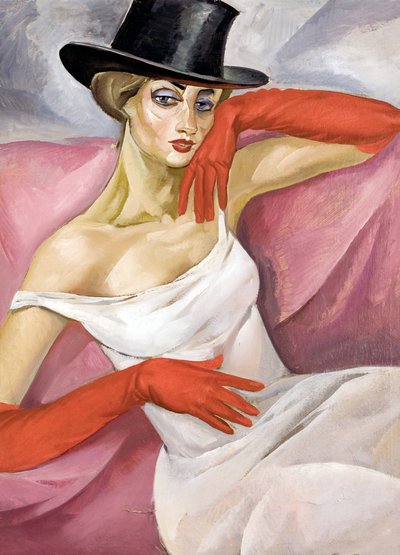 Lady in Top Hat by Boris Dmitrievich Grigoriev