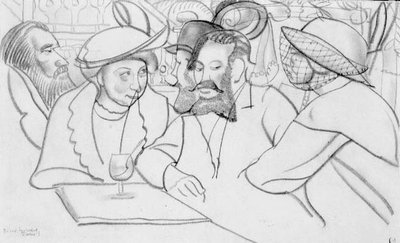 In the Cafe by Boris Dmitrievich Grigoriev