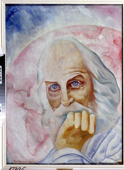 Portrait of the American Author Walt Whitman by Boris Dmitrievich Grigoriev