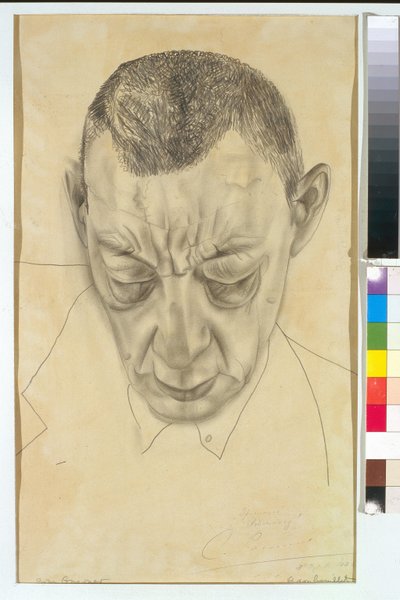 Portrait of the Composer Sergei Rachmaninov (Drawing by Boris Dmitryevich Grigoriev) by Boris Dmitrievich Grigoriev
