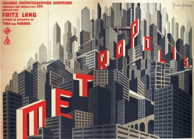 Movie poster Metropolis by Fritz Lang, 1926 by Boris Konstantinovich Bilinsky