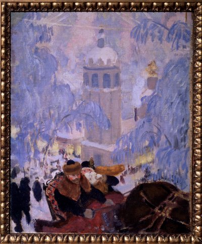 Self Portrait with His Wife by Boris Mikhailovich Kustodiev