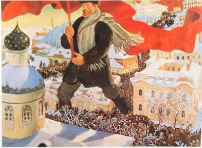 Bolshevist, After painting by Boris Kustodiev, Russia by Boris Mikhailovich Kustodiev