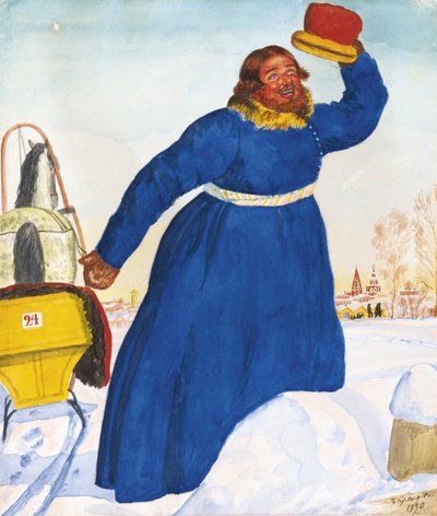 Coachman by Boris Mikhailovich Kustodiev