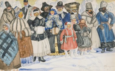 Costume Design for the Opera The Power of the Fiend by A. Serov by Boris Mikhailovich Kustodiev