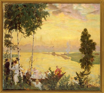 Country Trip by Boris Mikhailovich Kustodiev