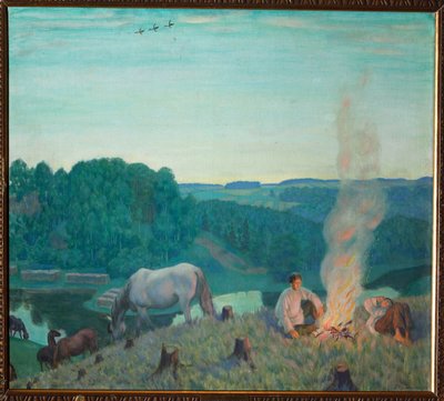 Campfire by Boris Mikhailovich Kustodiev