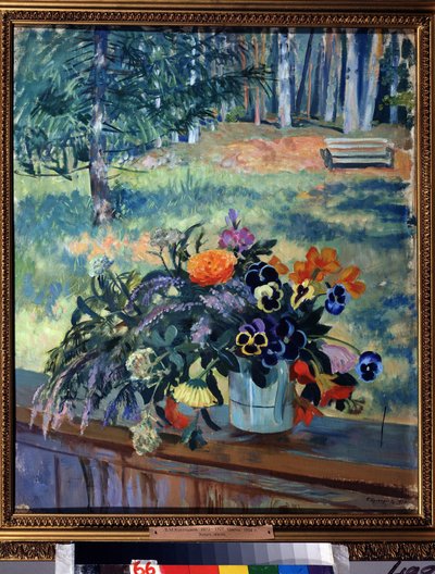 Flowers by Boris Mikhailovich Kustodiev