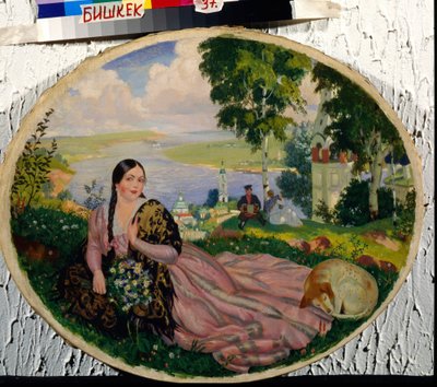 Girl at the Volga by Boris Mikhailovich Kustodiev