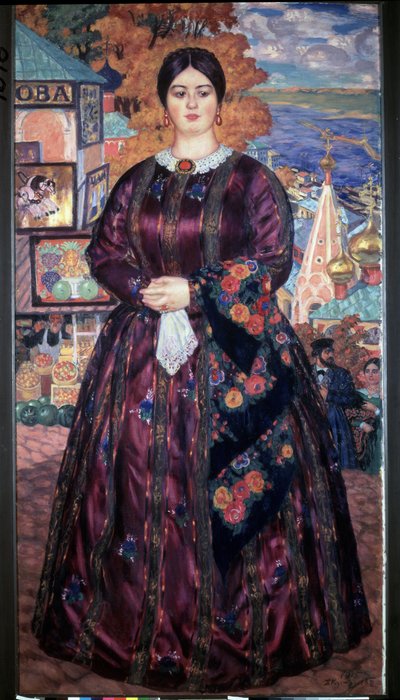 Merchant Woman by Boris Mikhailovich Kustodiev