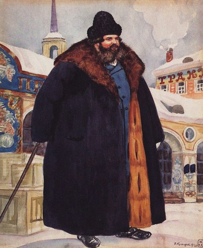 Merchant in a Fur Coat, 1920 by Boris Mikhailovich Kustodiev