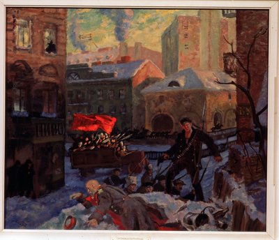 October 1917 in Petrograd by Boris Mikhailovich Kustodiev