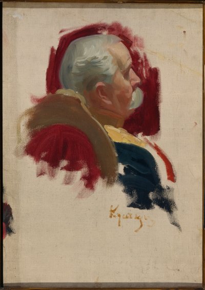 Portrait of Peter Alexandrovich Saburov (1835-1918), Russian Diplomat - Oil on Canvas by Boris Michaylovich Kustodiev by Boris Mikhailovich Kustodiev