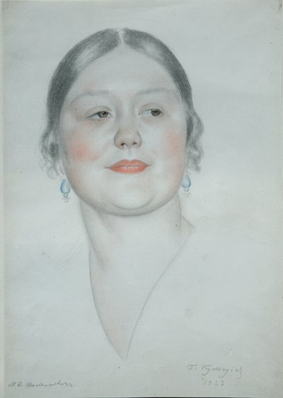 Portrait of Maria Dmitrievna Shostakovich, 1923 by Boris Mikhailovich Kustodiev