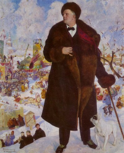 Portrait of Russian opera singer Feodor Chaliapin by Boris Mikhailovich Kustodiev