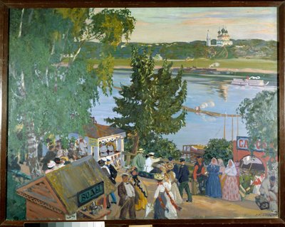 Walk on the Volga by Boris Mikhailovich Kustodiev