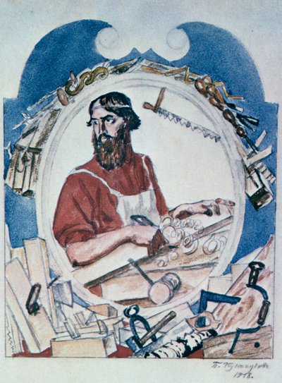 The Carpenter by Boris Mikhailovich Kustodiev