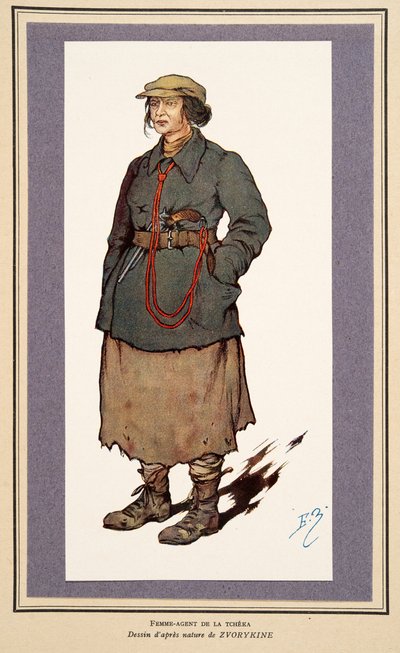 Female Secret Agent from Histoire des Soviets, pub. 1922 by Boris Vasilievich Zvorykin