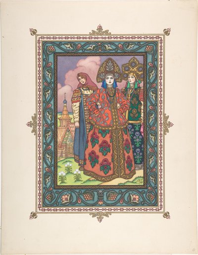 Illustration for the Fairy Tale Vasilisa the Beautiful by Boris Vasilievich Zvorykin