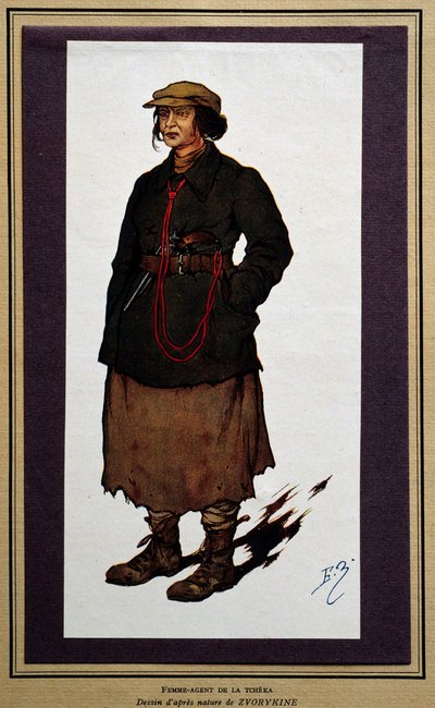 Female agent of the Russian revolutionary Cheka by Boris Vasilievich Zvorykin