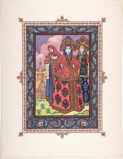 Illustration for the Fairy Tale Vasilisa the Beautiful by Boris Vasilievich Zvorykin