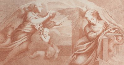 The Annunciation, with Gabriel at Left and the Virgin at Right, 1784 by Bossi