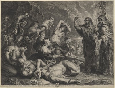 Moses and the Brazen Serpent by Boëtius Adams Bolswert, after Sir Peter Paul Rubens