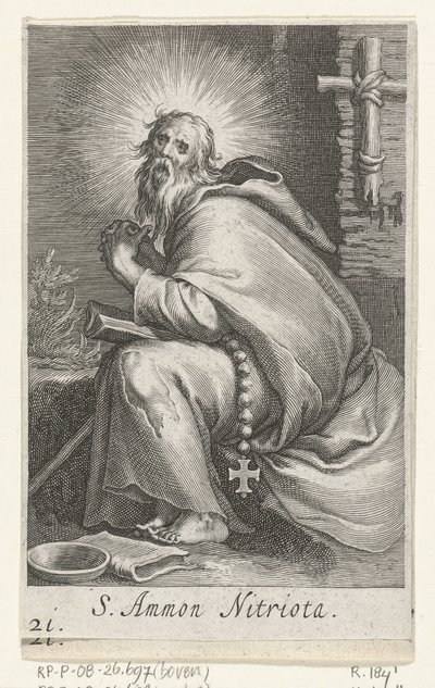 Saint Ammonius the Great as a Hermit (Sacra Eremus Ascetarvm) by Boëtius Adamsz. Bolswert
