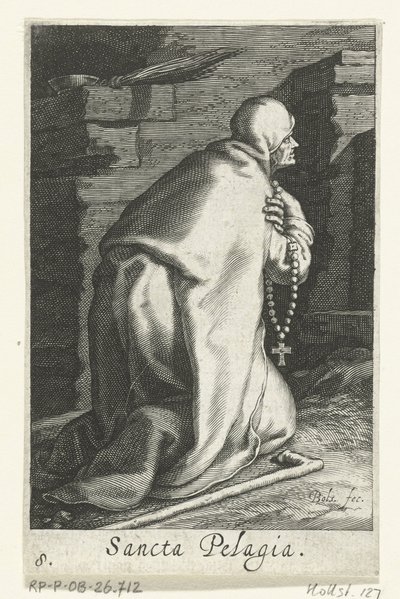 Saint Pelagia of Antioch as a Hermit (Hermits) by Boëtius Adamsz. Bolswert