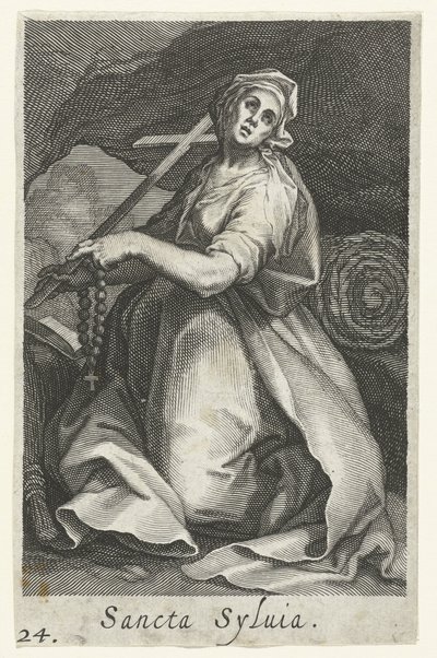 Saint Silvia of Rome as a Hermitess (Sacra Eremus Ascetriarum) by Boëtius Adamsz. Bolswert