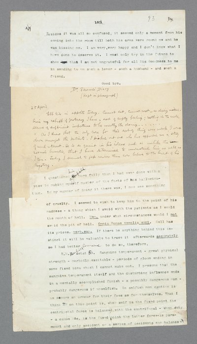 Page 93, Chapter 5, Portion of Dr. Seward