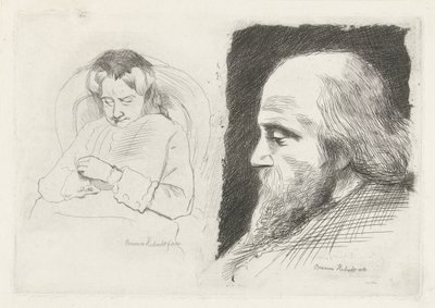 Seated Woman and Portrait of a Man by Bramine Hubrecht