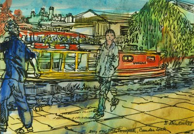 Boys on the Towpath, Camden Lock by Brenda Brin Booker