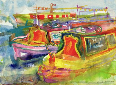 Canal Boats, 1989 by Brenda Brin Booker