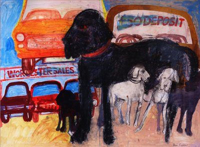 Dog at the Used Car Lot, Rex by Brenda Brin Booker