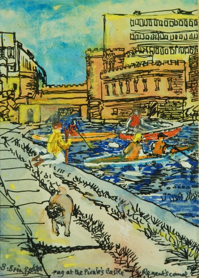 Pug by the Pirates Castle by Brenda Brin Booker
