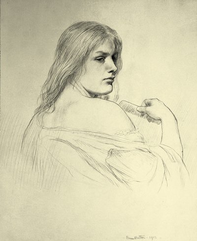 Young Woman Combing Her Hair - A Study of Beatrice Stewart by Brian Hatton