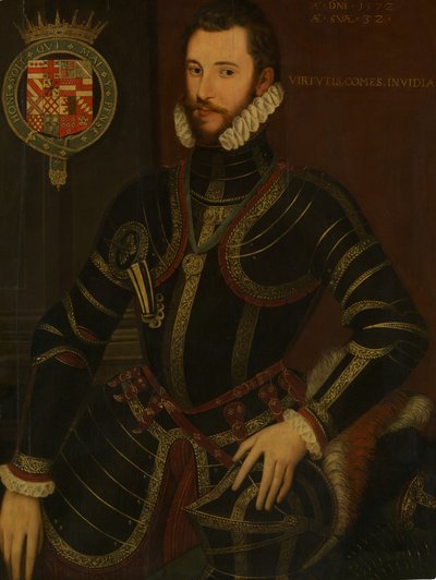 Portrait of Walter Devereux, First Earl of Essex, 1572 by British Painter.