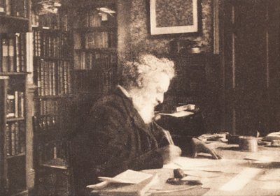 William Morris in his library at Kelmscott House, Hammersmith by British Photographer