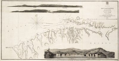 Black Sea Sevastopol Harbour from the Russian Survey of 1836 by British School