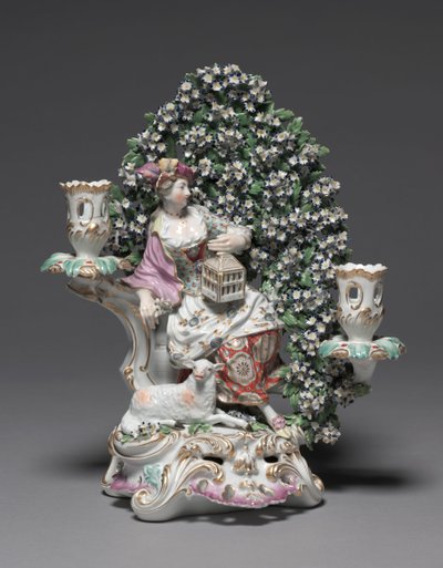 Candelabrum with Shepherdess by British School