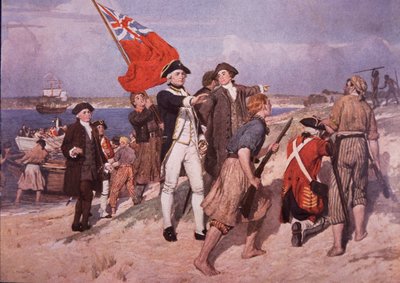 Captain James Cook Lands in Australia by British School