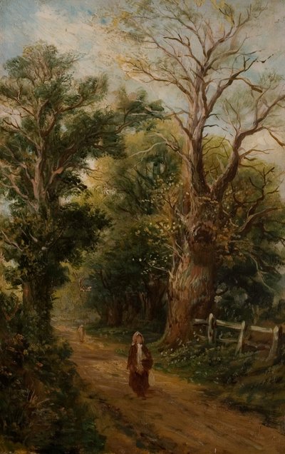 Country Lane, perhaps Church Lane, Allesley, c.1880 by British School