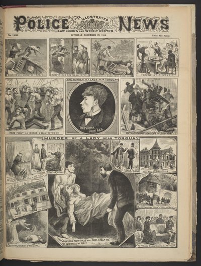 Front cover of Illustrated Police News, 29 November 1884 by British School