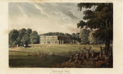 Herd of Deer in Front of Trentham Hall by British School