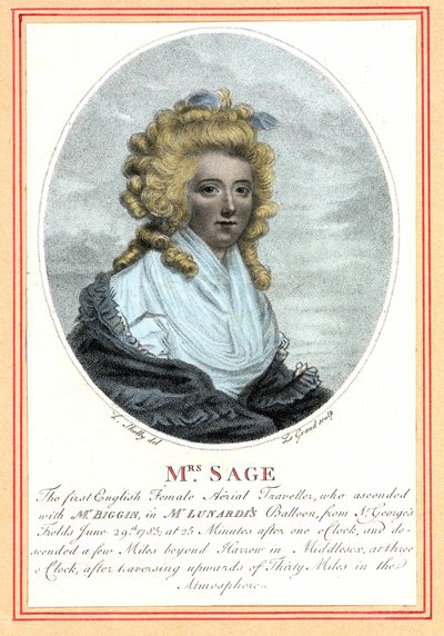 Laetitia Sage, first English woman aeronaut, late 18th century by British School