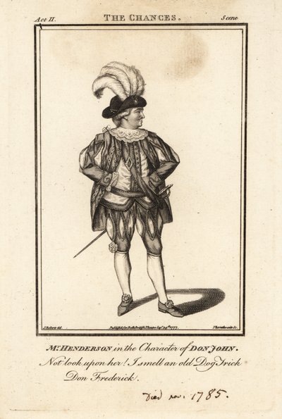Mr Henderson in the character of Don John in The Chances by British School