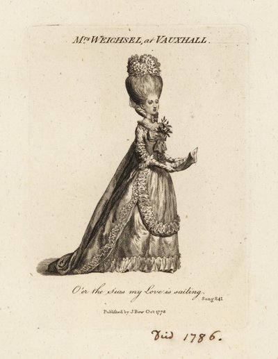 Mrs Frederica Weichsel singing at Vauxhall Pleasure Gardens, late 18th century by British School