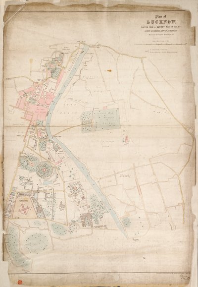 Plan of Lucknow, plotted from a survey made in 1856, by Lieut. Moorsom, 52nd. Lt. Infantry. (Presented by Captain Moorsom, C.E.) by British School